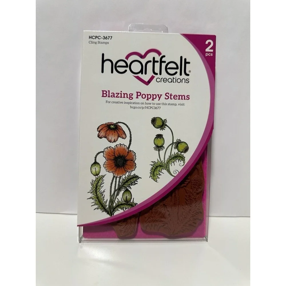 Heartfelt Creations Blazing Poppy Fillers/Poppy Stems Cling‎ Stamps 3678 367